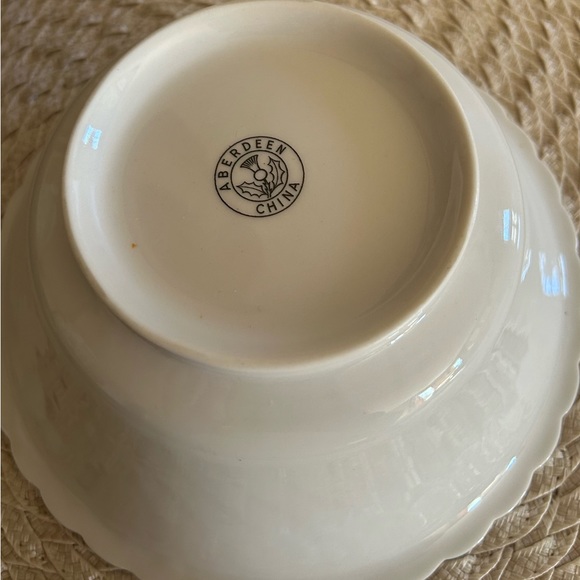 Vintage , ABERDEEN China, ABE6 pattern, Round Serving Bowl, Blue Green Floral - Picture 7 of 10